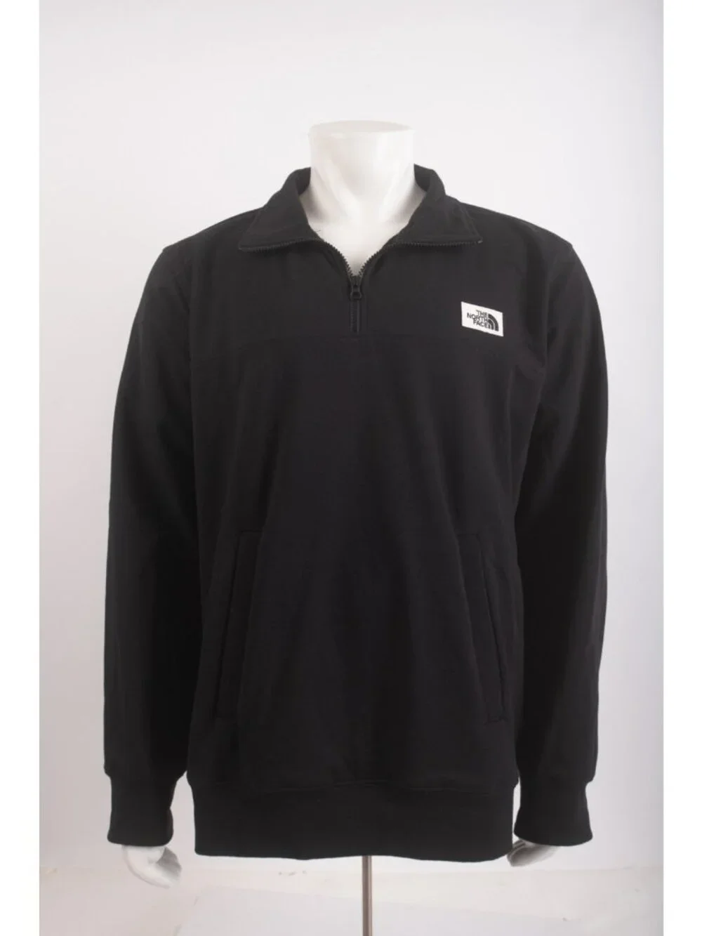 The North Face Heritage Patch Sweatshirt Mens Black Size XXL Quarter Zip NWOT
